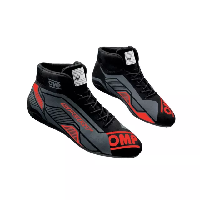 Neu OMP Fahrerschuh SPORT MY22 Schwarz-Rot (FIA) (41)