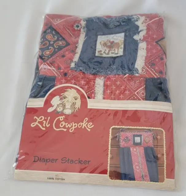 Lil Cowpoke Diaper Stacker Western Theme For Nursery 100% Cotton *New in Package