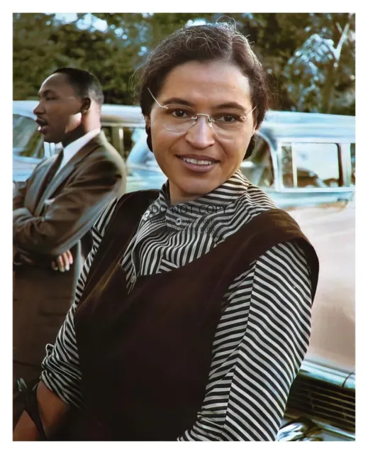Rosa Parks & Martin Luther King Jr. Colorized 8X10 Photo