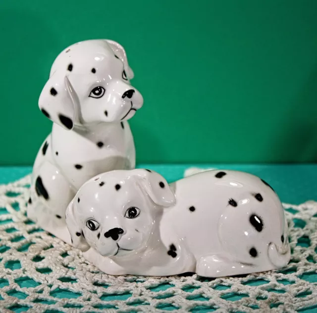 Vintage Dalmatian Dog Salt and Pepper Shakers, Japan