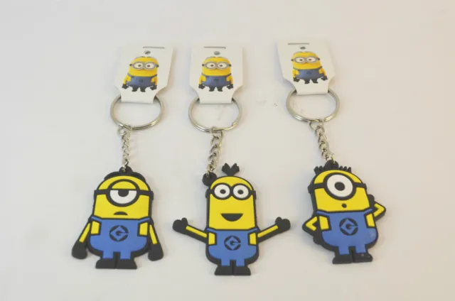 Despicable Me 2 Minion 2D Pvc Key Ring - Choose Design Brand New Stuart Tim Carl