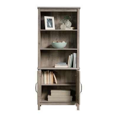 Better Homes  Gardens Modern Farmhouse Library Bookcase with Doors, Rustic Gray 10