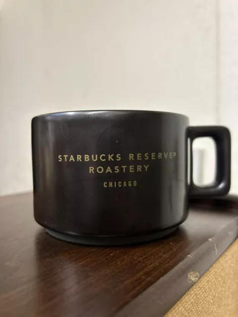 Starbucks Reserve Roastery Chicago Ceramic Demi Mugs - Black Metallic Matte
