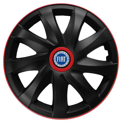 4x14" Wheel trims fit Fiat Punto Panda Doblo 500 14 inches red-black