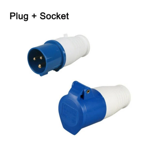 16 Amperios 3 Pines Enchufe O Enchufe De Sitio Industrial 2P + Macho/Hembra 240V Impermeable Reino Unido