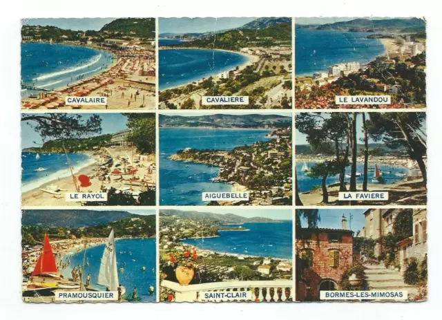 France La Côte d'Azur Cavalaire-sur-Mer Bormes-les-Mimosas Rella Postcard c.1975