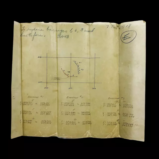 WWI Lt. McKey 134th Field Artillery 1918 Meuse Argonne Artillery Barrage Sheet 2