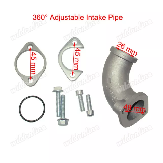 360°Adjustable Intake Pipe For Pit Dirt Bike Dax Monkey Skyteam Motorcycle