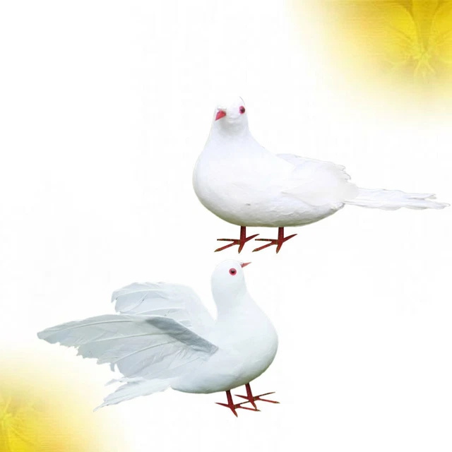 2 Pcs Vogel Modell Künstliche Vögel für Dekoration Gefälschte Tauben Dekorative