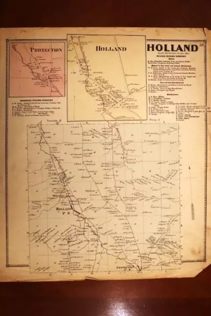 1872 Antique Beers Atlas Map-Holland, Erie County, New York-Hand Colored