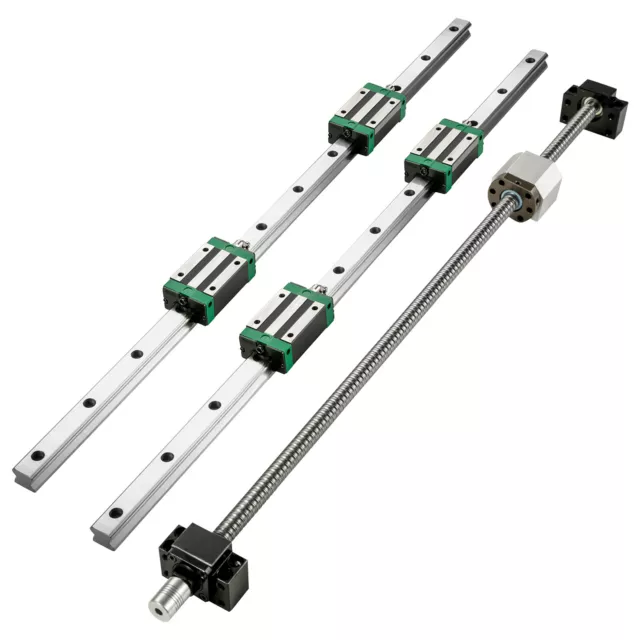 VEVOR Miniature Rail Linéaire Guide HGR20-700 mm Rails Roulements Linéaires CNC