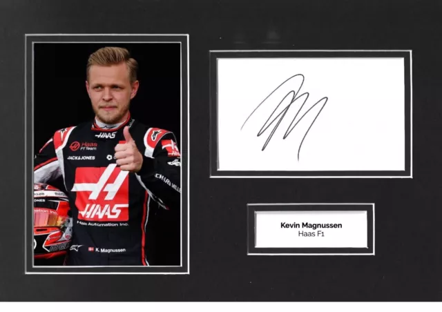 Kevin Magnussen firmato 12x8 display fotografico Formula Uno 1 Haas Memorabilia COA