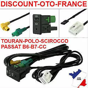 Câble de connexion USB + AUX pour VW RCD510 RCD310 RCD030 + GOLF MK6 JETTA MK5