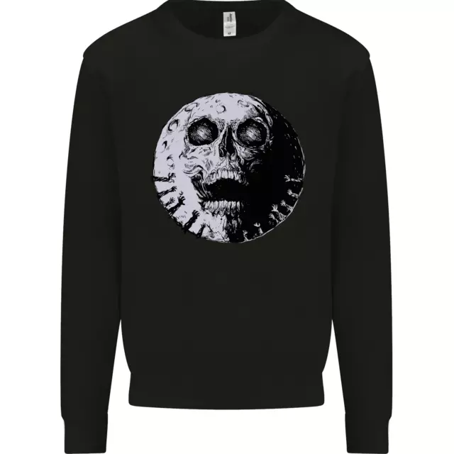 Felpa Maglione Skull Moon Gotica Halloween Zombie Biker Bambini