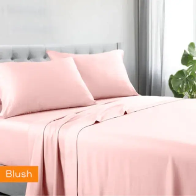 1200tc hotel quality cotton rich sheet set mega queen blush