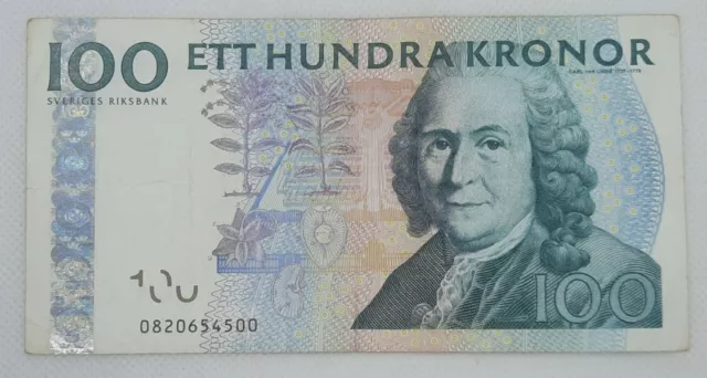 2008 - SWEDEN, Sveriges Riksbank - 100 Kronor / Banknote, Serial No. 0820654500