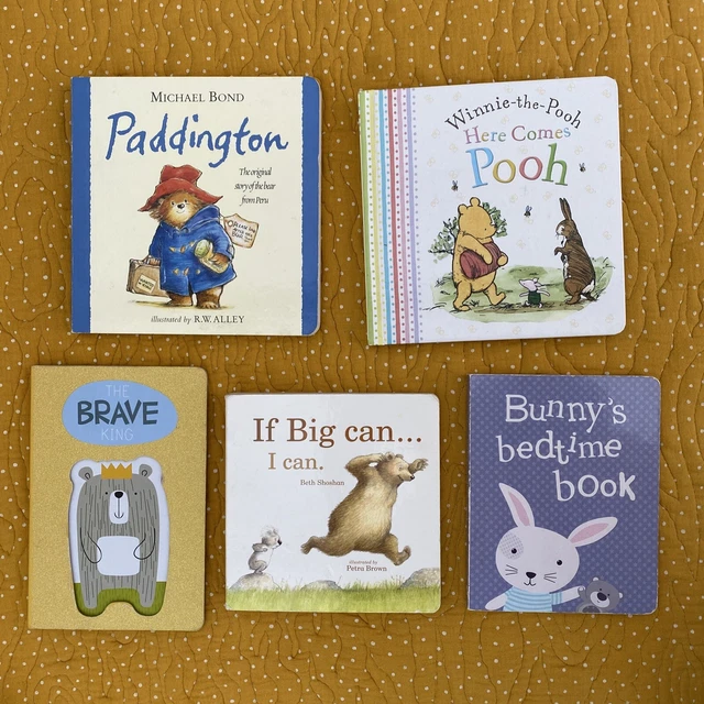 Paquete de libros de cartón para bebés para niños Paddington Winnie the Pooh Here Comes Pooh