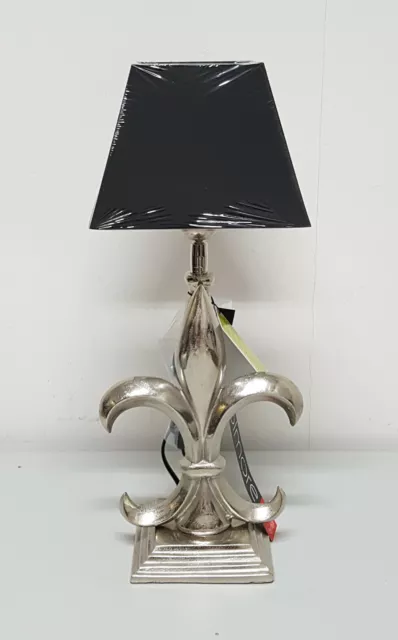 Lampenfuss für Stehlampe Tischlampe Französische Lilie 38 cm silber COLMORE