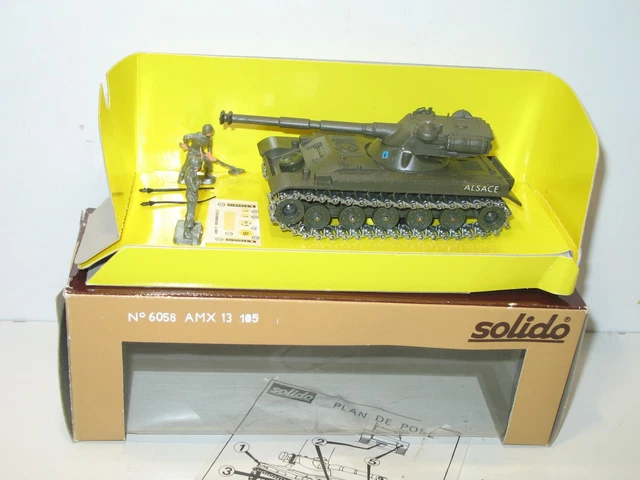 SOLIDO 227 BIS Char Tank Panzer Amx 13 Vtt + Boite D'origine
