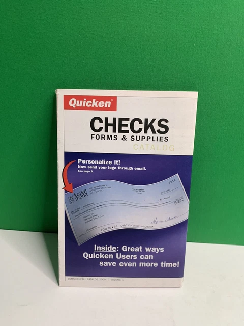 Quicken QuickBooks Checks Firms & Supplies 2000  Intuit Catalog