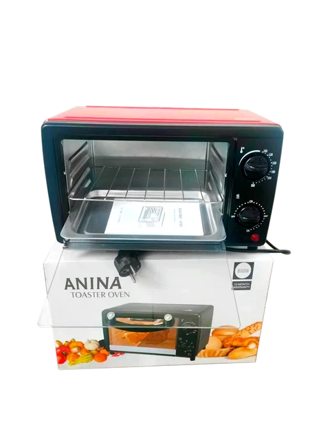 ANINA Microwave Oven 0.7 Cu ft 700-Watt Compact Countertop, LED display, Red