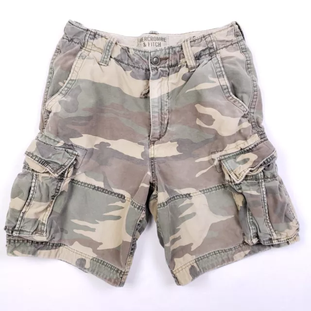 Abercrombie & Fitch Shorts Mens 32 Camo Cargo Drawstring Heavyweight Adirondack