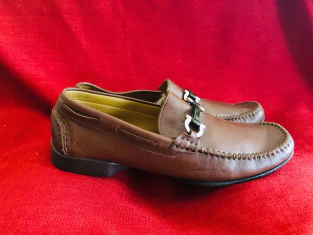 SALVATORE FERRAGAMO &FIOCCO& Brown Leather Driving Bit Loafers Shoes ...
