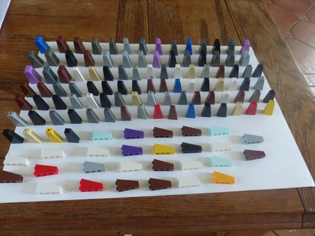 Lego : lot de 126 pièce inclinée 1, 2 tenons et inversé
