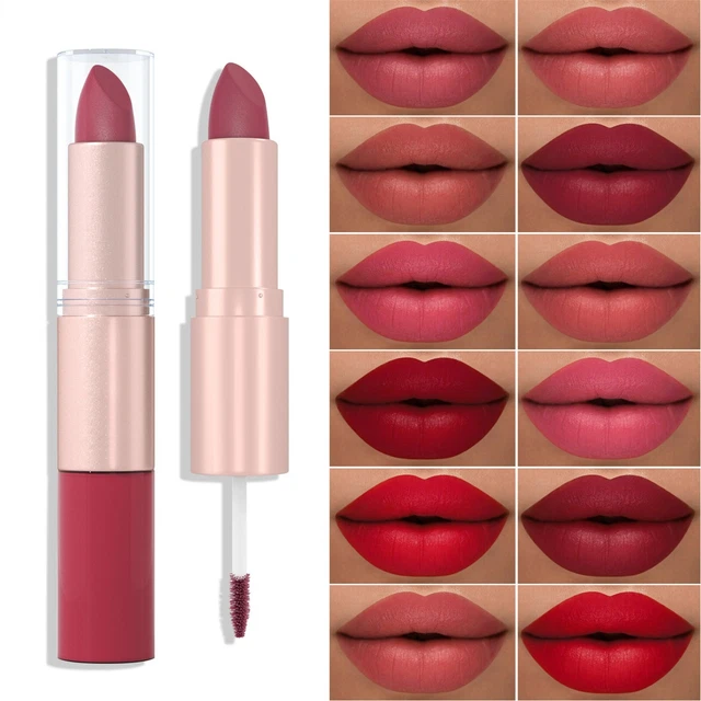 12 Color 2in1 Lipstick And Lip Gloss Mattes Lipstick Velvet Liquid Lipstick