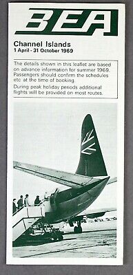 Bea British European Airways Channel Islands Advance Timetable Summer 1969