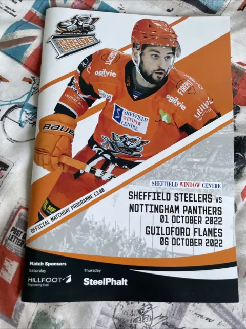 Sheffield Steelers Match Day Programme Ice Hockey Nottingham Panthers Guildford