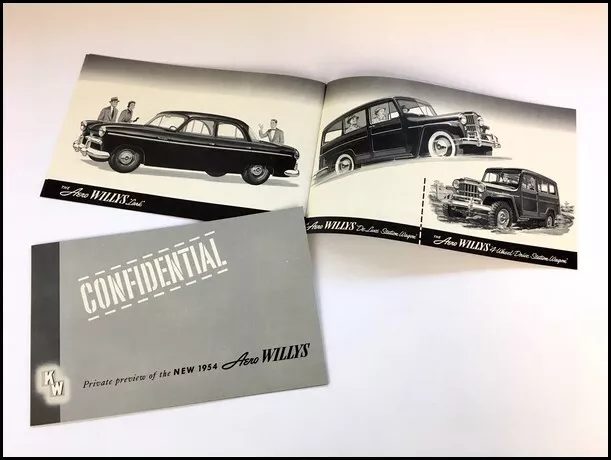 1954 Willys Vintage Car Sales Brochure Catalog - Jeep Station Wagon Eagle Aero