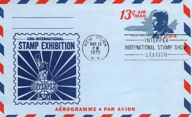 Scott #Uc39 Air Letter Sheet Aerogramme Interpex Stamp Exhibition Cacheted 1970