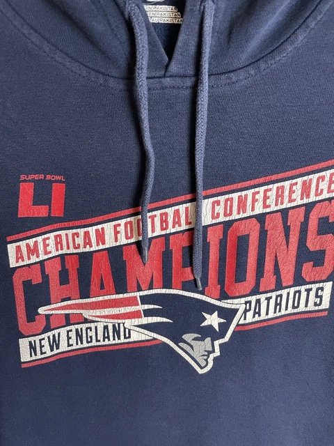 Felpa con cappuccio NFL New England Patriots da uomo grande blu football americano USA 5