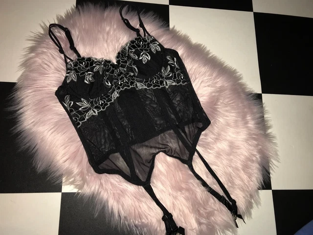 Pizzo sexy bianco e nero ricamato La Senza basco 34A