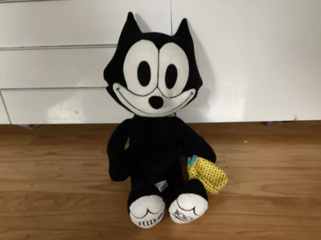 Large Felix The Cat 100 Anniversary Plush Black White Cat 2010-2019 Cozy Plushie