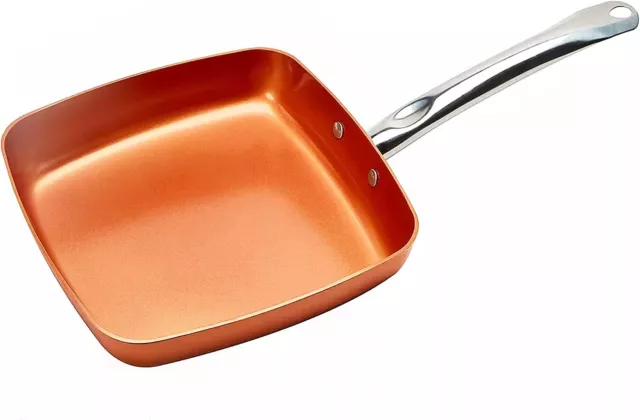 Square Frying Pan with Induction Base - 24cm Ceramic Non Stick  Coating