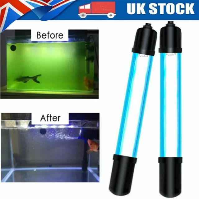5-13W Aquarium Fish Tank Pond UV Steriliser Light Water Clean Lamp Submersible