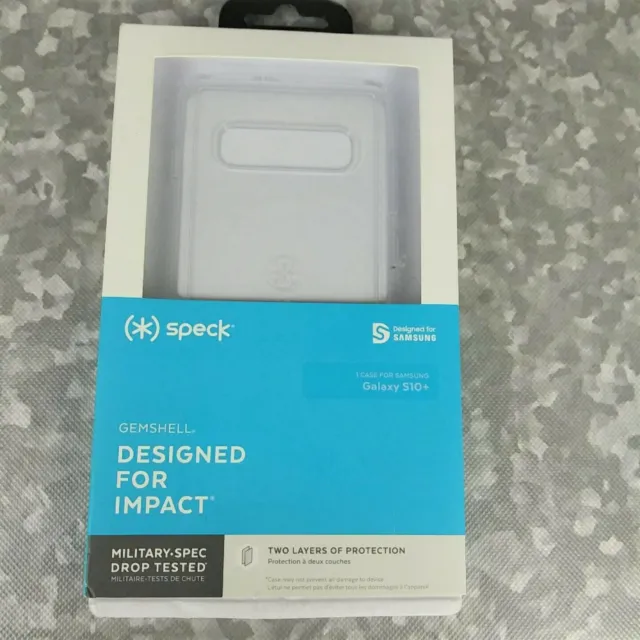 Samsung Galaxy S10+ Cell Phone Speck GemShell Case Clear Military-Spec Drop Test