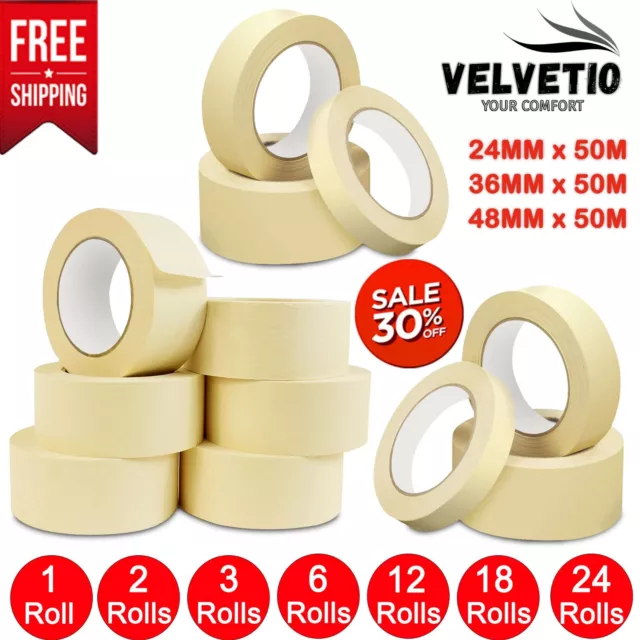 GENERAL MASKING TAPE 50MM - 25MM X 50M DIY CRAFT PAINTER EASY TEAR Fast Delivery