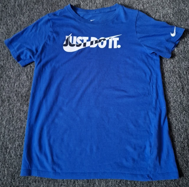 T-shirt ADIDAS ragazzo blu ""Just Do It"" età 12-13 anni. 147-158 cm