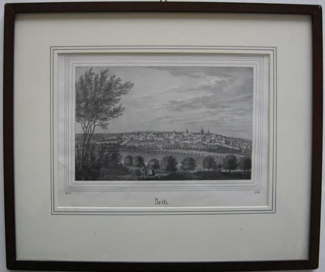 Zeitz Sachsen-Anhalt Gesamtansicht Orig Lithografie 1836