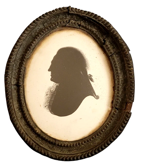 Antique John Miers Silhouette on Plaster Late 1700s George Washington Likeness