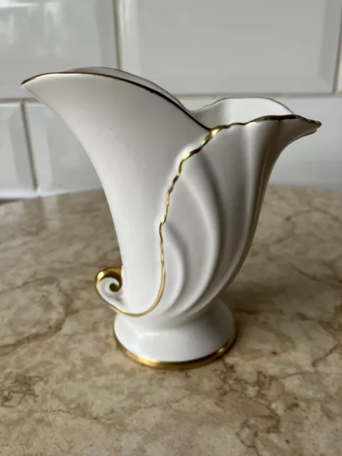 Carlton Ware Small Cream And Gold Vase