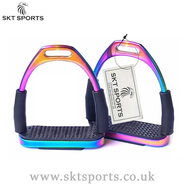 Étriers De Sécurité Flexibles 4 WAY Rainbow - Pour Cheval, En Acier Inoxydable - 4,75 Pouces