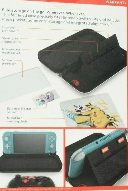 NINTENDO SWITCH LITE Pokemon Pikachu VS Mewtwo Stealth Case Kit - Brand ...
