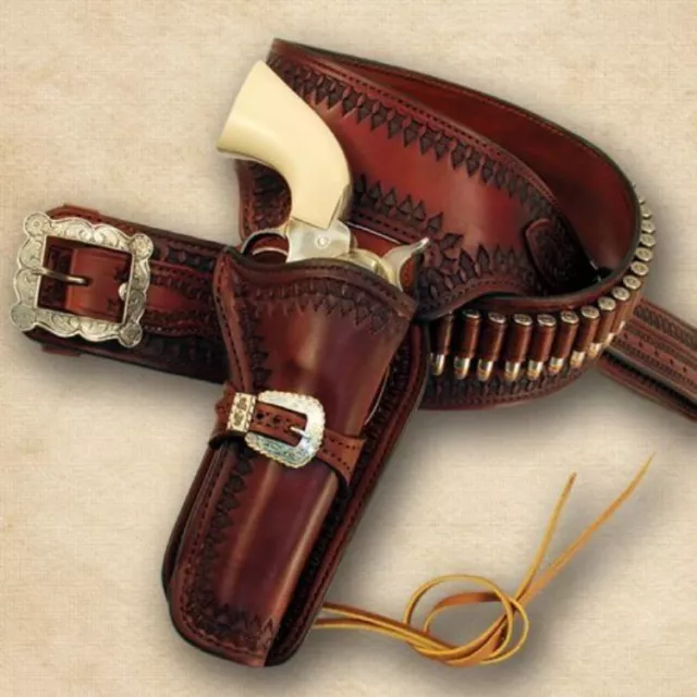 357 Ruger Colt Uberti Western Fast Draw Sixgun Pistol Leather Gun Holster Belt