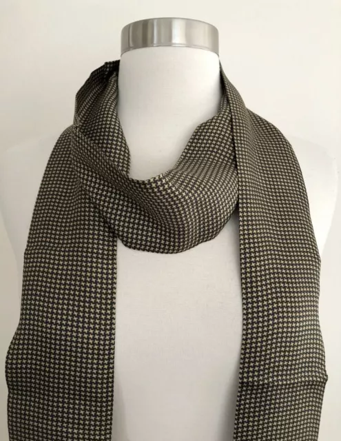 Eileen Fisher  Clay Houndstooth Silk Skinny Scarf O/S