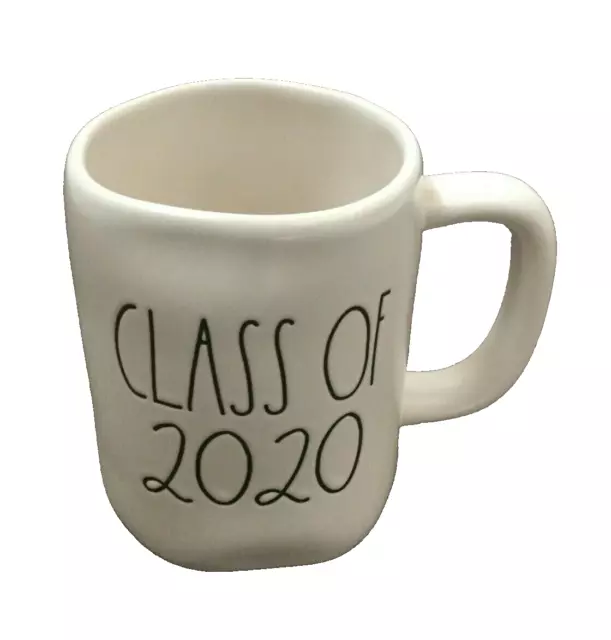 Rae Dunn Mug Graduate Class of 2020 White Black Letters Graduation Coffee Cup