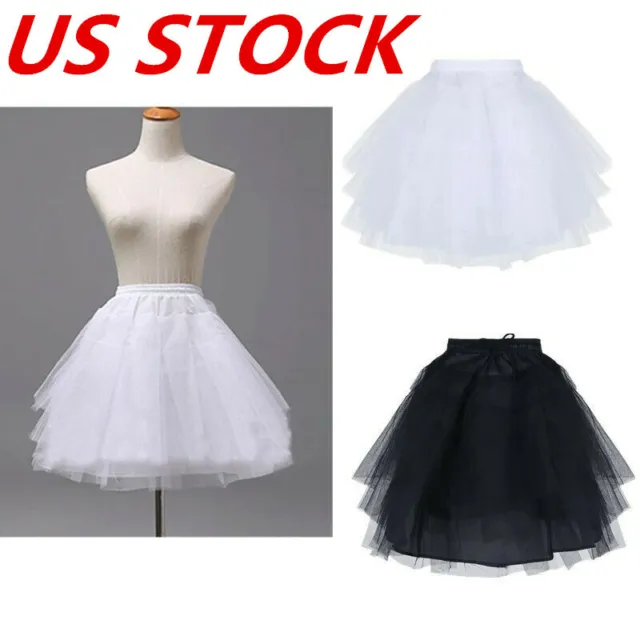 US Flower Girls Dress Layered Tutu Underskirt Petticoat Kids Party Wedding Skirt